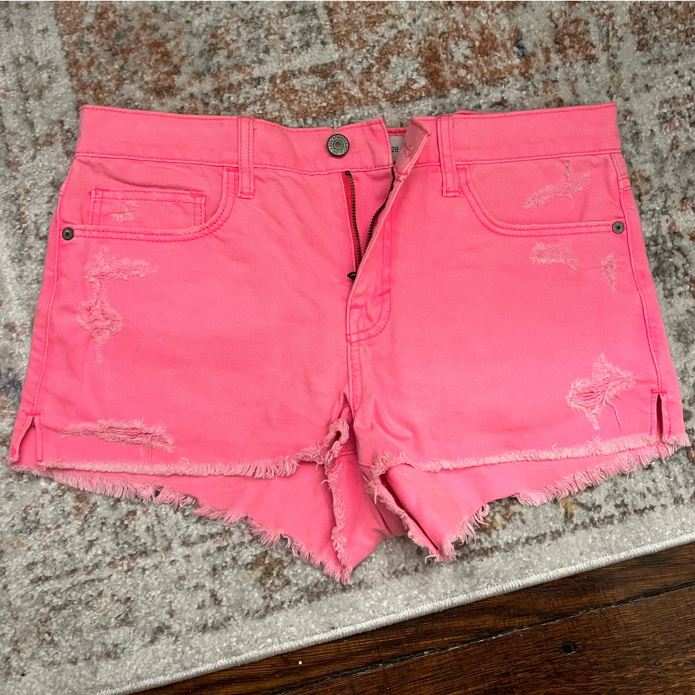 Neon pink Abercrombie Jean shorts